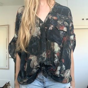 All Saints Floral Print Blouse